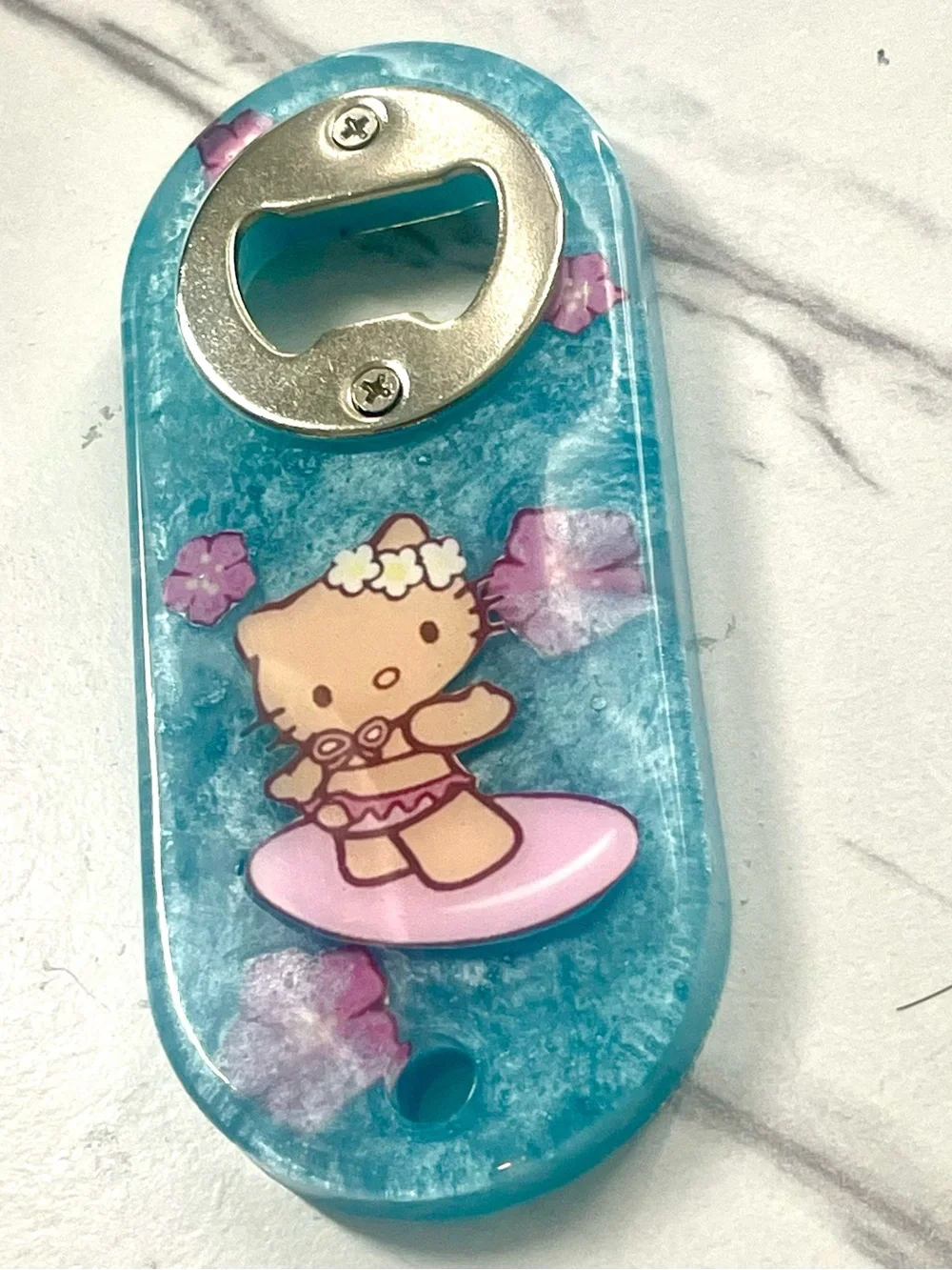 Kawaii Hawaii Hello Kitty Bottle Opener | Unique Tropical Collectible